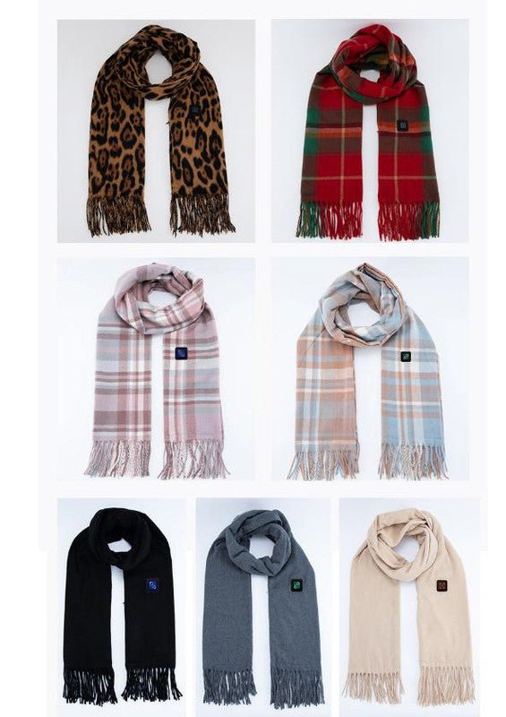 Black USB Electric Heated Scarf - 3 - Level Heat Setting Winter Neck Warmer - RnR Galore