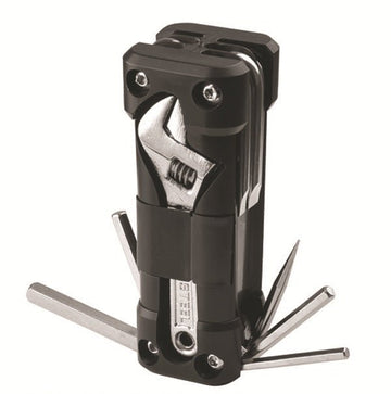 Black Versatile 16 - in - 1 Bike & Motorcycle Multi - Tool - Portable Repair Kit with Adjustable Wrench - RnR Galore