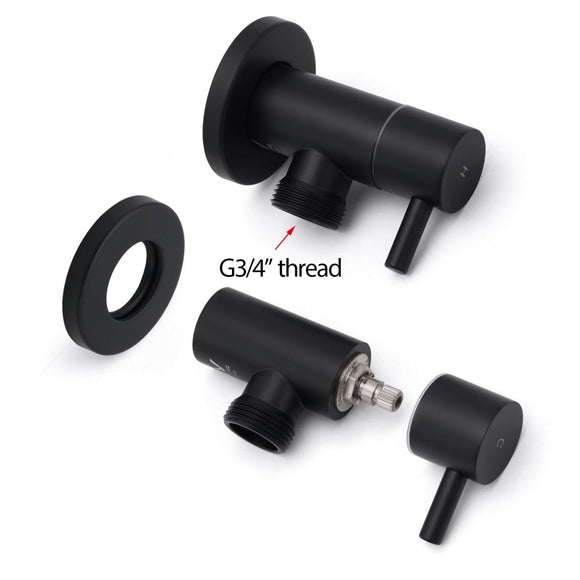 Black Washing Machine 1/4 Turn Twin Taps Laundry Room Hot Cold Water Wall Set - RnR Galore
