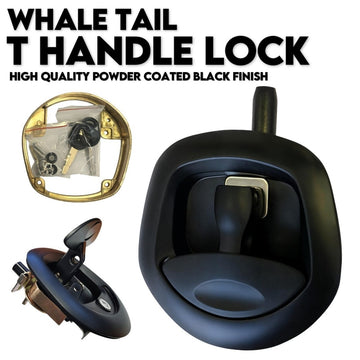 Black Whale Tail T Handle Lock Latch/Compression Lock Trailer Ute Toolbox - RnR Galore