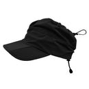 Black Women's Foldable Sun Visor Cap Quick Dry Packable Empty Top Hat Adjustable Drawstring for Running Hiking and Summer Travel - RnR Galore
