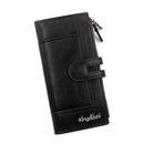 Black Women's Stylish Long Wallet - Multi - Card Slot PU Leather Clutch with Phone Pocket & Coin Zipper - RnR Galore