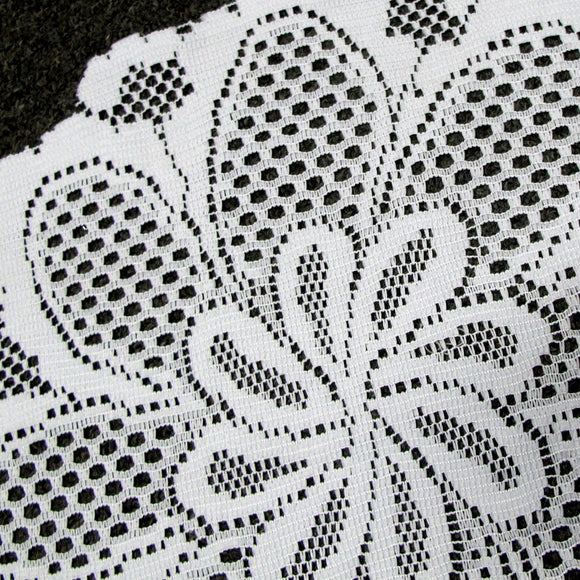 Blossom White Set of 2 Polyester Lace Table Doilies 36 cm Diameter - RnR Galore