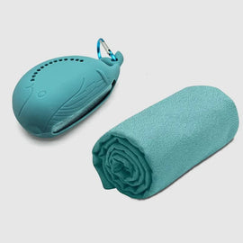 Blue 2 - PCS Smart Whale Silicone Case Quick - Dry Towel Set - Portable & Cooling for Gym & Travel - RnR Galore