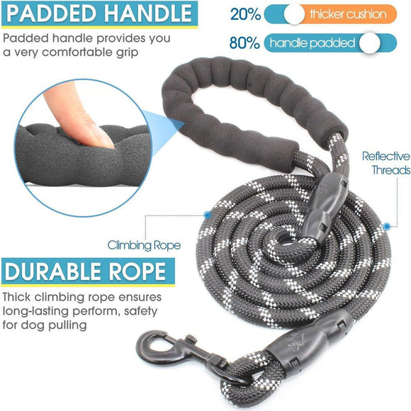 Blue 3 - in - 1 Tangle - Free Dog Leash for 1 - 3 Dogs - Heavy Duty Bungee Coupler with Reflective Stitching & Padded Handle - RnR Galore