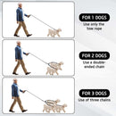 Blue 3 - in - 1 Tangle - Free Dog Leash for 1 - 3 Dogs - Heavy Duty Bungee Coupler with Reflective Stitching & Padded Handle - RnR Galore