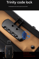Blue and Brown Men's Anti - Theft Crossbody Sling Bag with USB Charging Port & Combination Lock - RnR Galore