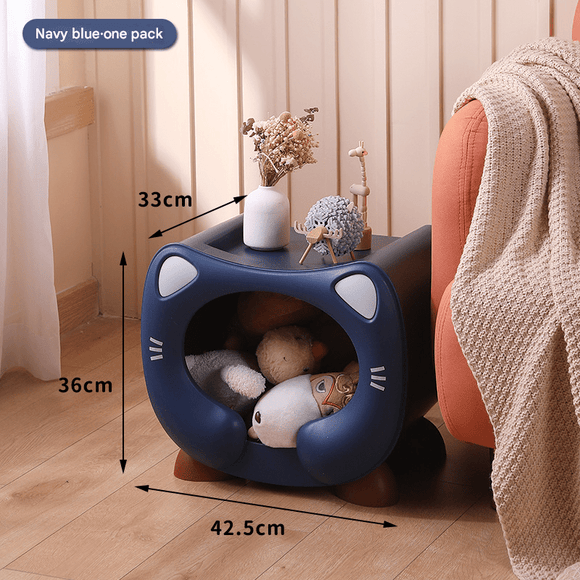 Blue Cute Cat - Themed Stackable Storage Bin - Multi - purpose Pet Bed & Toy Organizer - RnR Galore