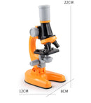 Blue Kids Biological Microscope Kit 100x 400x 1200x LED Magnification STEM Science Toy for School Students with Sample Slides - RnR Galore