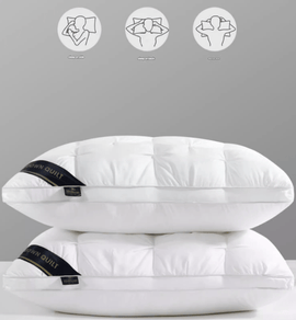 Blue Luxury Adjustable Bed Pillow Set (2 - Pack) - Hotel Quality Down Alternative for Ultimate Neck Support & Comfort - RnR Galore
