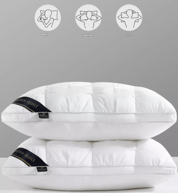 Blue Luxury Adjustable Bed Pillow Set (2 - Pack) - Hotel Quality Down Alternative for Ultimate Neck Support & Comfort - RnR Galore