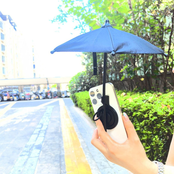Blue Magnetic Phone Umbrella Sun Shade - Clear Outdoor Screen Visor, Anti - Glare Mini Parasol for iPhone - RnR Galore