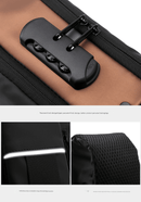 Blue Modern Anti - Theft Sling Bag for Men - Crossbody Backpack with USB Port & Combination Lock - RnR Galore