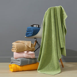 Blue Premium 3 - Piece 100% Cotton Towel Set - Ultra Soft, Absorbent & Quick - Dry for Bathroom - RnR Galore