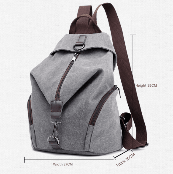 Blue Women's Vintage Canvas Backpack Casual Daypack Retro College School Bag Large Capacity Rucksack for Travel Work & Daily Use - RnR Galore