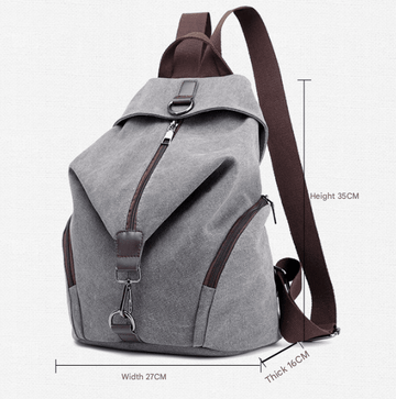 Blue Women's Vintage Canvas Backpack Casual Daypack Retro College School Bag Large Capacity Rucksack for Travel Work & Daily Use - RnR Galore