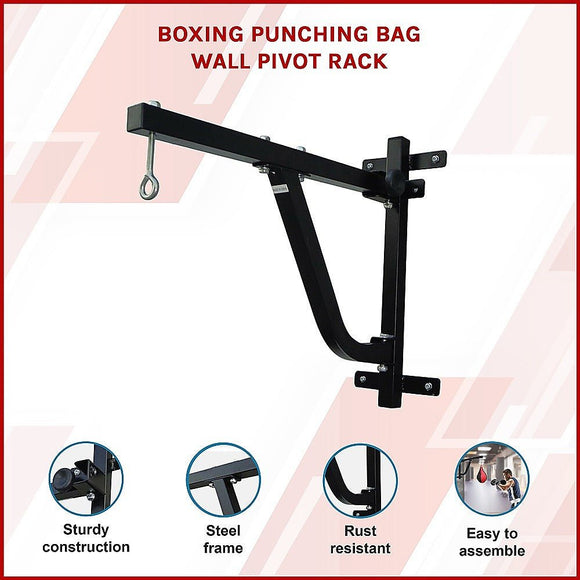 Boxing Punching Bag Wall Pivot Rack – Swivel Mount for Home Gym - RnR Galore