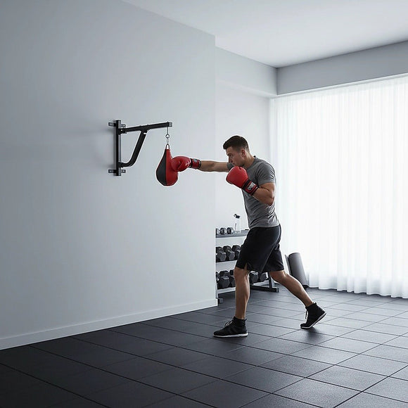 Boxing Punching Bag Wall Pivot Rack – Swivel Mount for Home Gym - RnR Galore