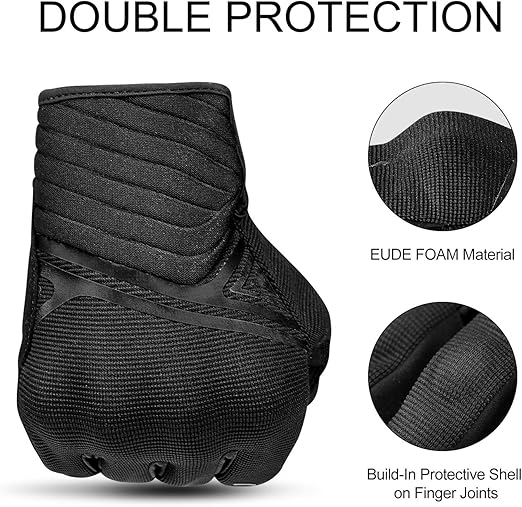 Breathable Mesh Motorcycle Gloves Touchscreen with TPR Palm Pad Hard Knuckle - Black - XLarge - RnR Galore