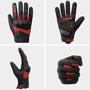 Breathable Mesh Motorcycle Gloves Touchscreen with TPR Palm Pad Hard Knuckle - Red - Medium - RnR Galore