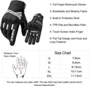 Breathable Mesh Motorcycle Gloves Touchscreen with TPR Palm Pad Hard Knuckle - White - XLarge - RnR Galore