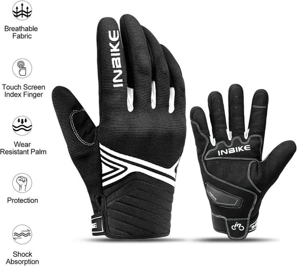 Breathable Mesh Motorcycle Gloves Touchscreen with TPR Palm Pad Hard Knuckle - White - XLarge - RnR Galore