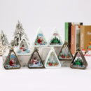 Bronze color Santa Claus Charming Christmas Scene Mini Lanterns (Set of 3) - Battery Operated LED Lights for a Cozy Holiday Glow - RnR Galore