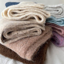 Brown Alpaca Wool Blend Solid Color Knitted Scarf for Women Winter New Style Student High Quality Couple Woolen Neck Warmer - RnR Galore