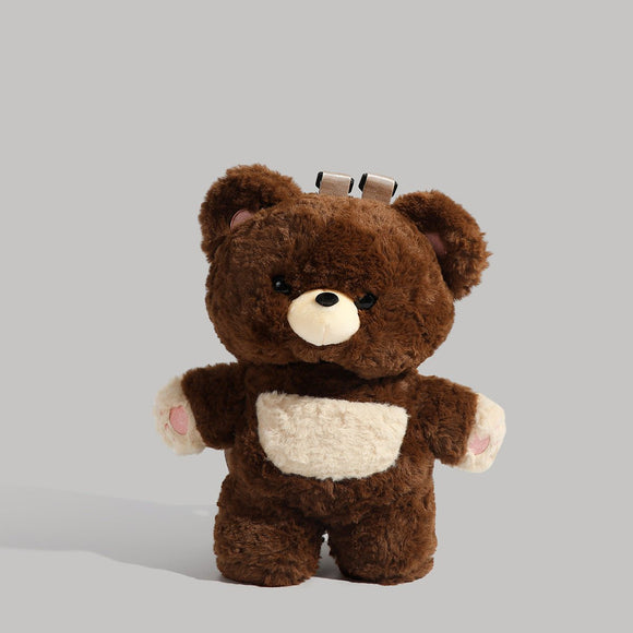 Brown Bear Cute Plush Teddy Bear Backpack Stuffed Animal Rucksack Convertible Shoulder Bag for Girls and Teens Brown Novelty Gift - RnR Galore