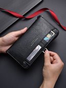 Brown Classic Long Zipper Wallet Clutch - Large Capacity PU Leather Phone & Card Holder with Wrist Strap - RnR Galore
