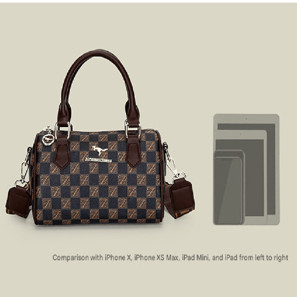Brown leopard print Stylish PU Leather Boston Bag - Elegant Retro Single Shoulder Crossbody Handbag for Women - RnR Galore