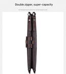 Brown Men's Vintage PU Leather Long Wallet - High Capacity Dual Zipper Clutch with Phone & Card Slots - RnR Galore