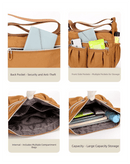 Brown Multi - Pocket Lightweight Nylon Crossbody Bag – Stylish, Functional, and Spacious Shoulder Bag for Women - RnR Galore