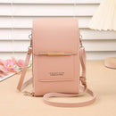 Brown Women's Cute Mini PU Leather Crossbody Phone Bag (19x12x4cm) - Touch Screen Window, Vertical Style - RnR Galore