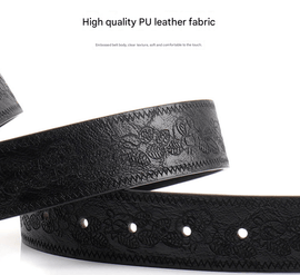 Brown Women's Western Style Embossed Belt 2 Pack Vintage PU Leather Waistband with Antique Silver Buckle for Jeans and Dresses Y2K Fashion - RnR Galore