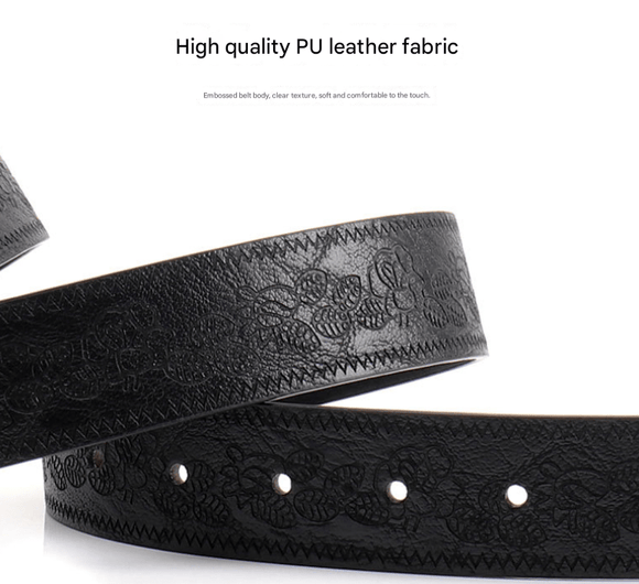 Brown Women's Western Style Embossed Belt 2 Pack Vintage PU Leather Waistband with Antique Silver Buckle for Jeans and Dresses Y2K Fashion - RnR Galore