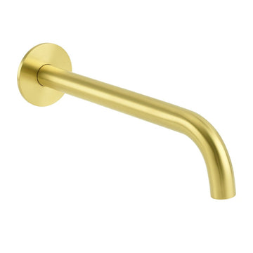 Brushed Gold Round 250mm Spout For Bathroom Tub Wall Mounted Water Filler Outlet - RnR Galore