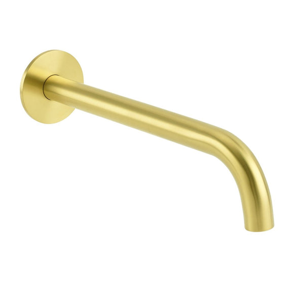Brushed Gold Round 250mm Spout For Bathroom Tub Wall Mounted Water Filler Outlet - RnR Galore