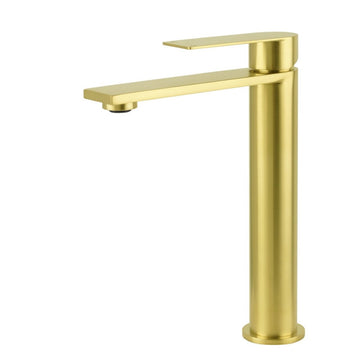 Brushed Gold Stainless Steel Tall Basin Mixer Vanity Sink Faucet Laundry Spout - RnR Galore