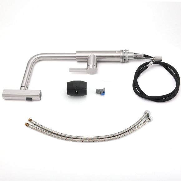 Brushed Nickel 3 - Mode Kitchen Mixer Pull Out Down Sink Laundry Faucet Tap WELS - RnR Galore