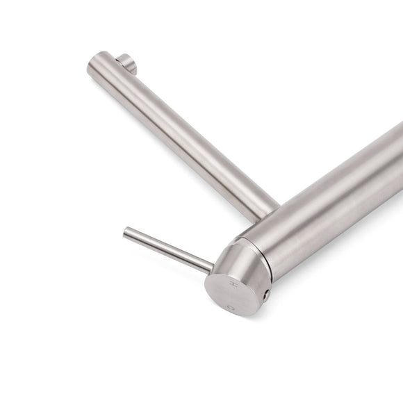 Brushed Nickel Classic Round Bathroom Basin Straight Spout Mixer Sink Faucet Tap - RnR Galore