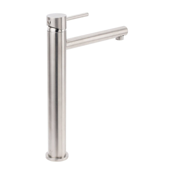 Brushed Nickel Classic Round Bathroom Basin Straight Spout Mixer Sink Faucet Tap - RnR Galore