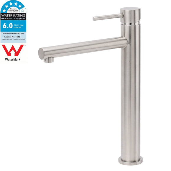 Brushed Nickel Classic Round Bathroom Basin Straight Spout Mixer Sink Faucet Tap - RnR Galore