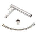Brushed Nickel Classic Round Bathroom Basin Straight Spout Mixer Sink Faucet Tap - RnR Galore