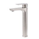 Brushed Nickel Rounded Edge Tall Basin Mixer Kitchen Vanity Faucet Tap Spout Set - RnR Galore