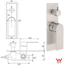 Brushed Nickel Silver Square Stylish 1/2inch Shower Mixer Diverter 2 Way Switch - RnR Galore