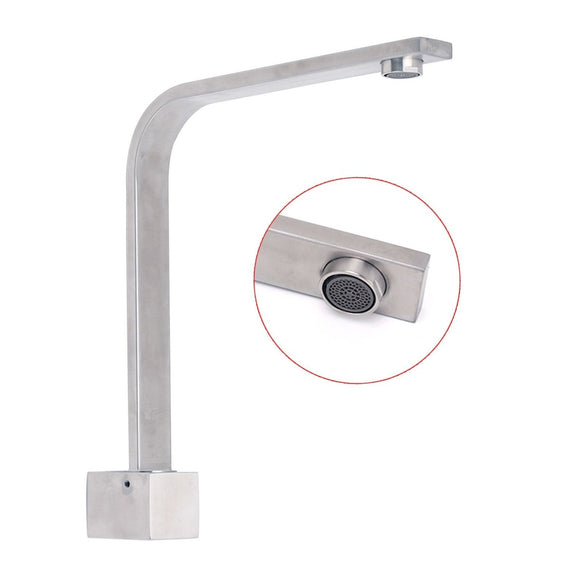 Brushed Nickel Square Spout Gooseneck Arm High Rise Bathtub Filler Water Outlet - RnR Galore