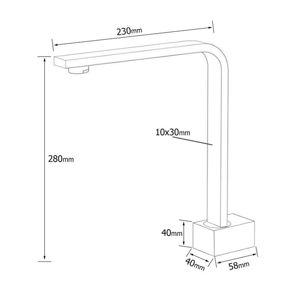 Brushed Nickel Square Spout Gooseneck Arm High Rise Bathtub Filler Water Outlet - RnR Galore