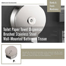 Brushed Stainless Steel Wall Mounted Toilet Paper Towel Dispenser - RnR Galore