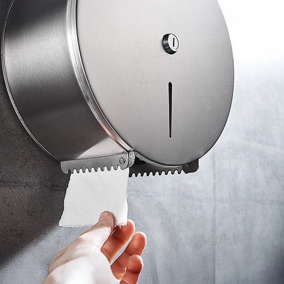 Brushed Stainless Steel Wall Mounted Toilet Paper Towel Dispenser - RnR Galore